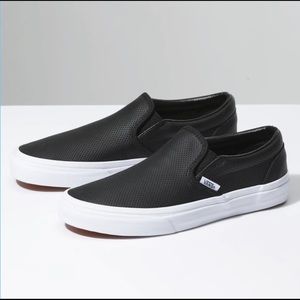 VANS Perf Leather Slip-On Black Size: 5 Women / 3.5 Boys